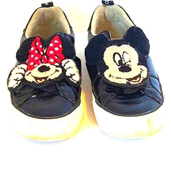 ZARA KIDS | DISNEY Mickey and Minnie Mouse Patent Sneakers Black EUR 38 US 7.5 - Picture 1 of 11